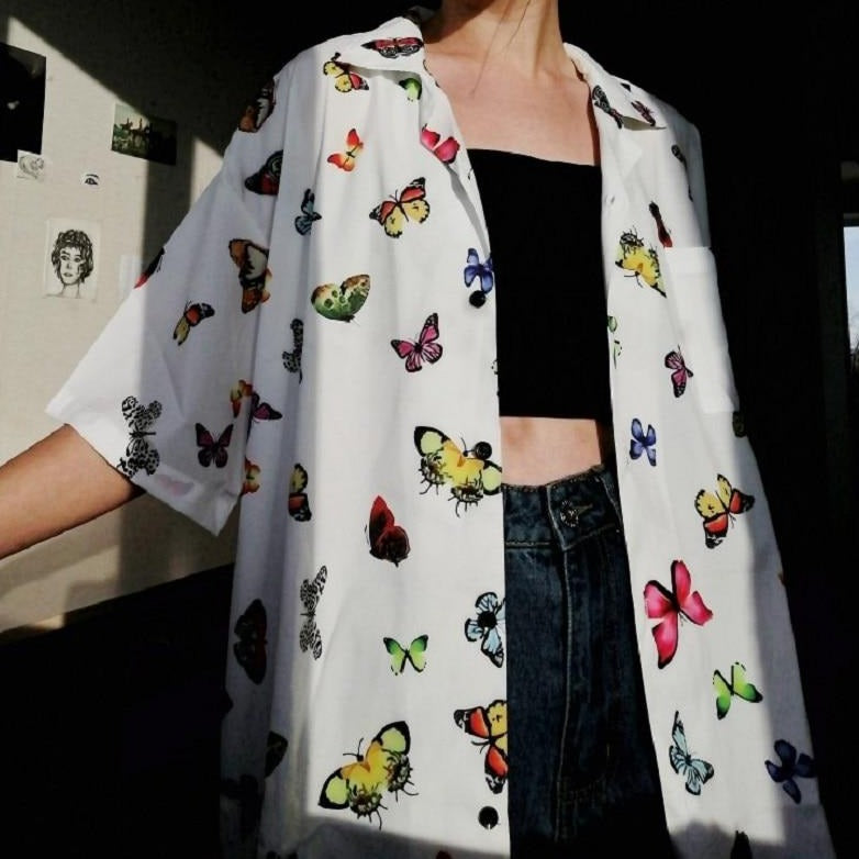 Dámska košeľa s motýľmi