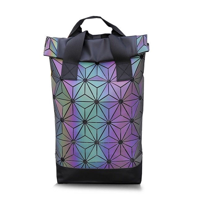 Štýlový holografický batoh s geometrickým vzorom
