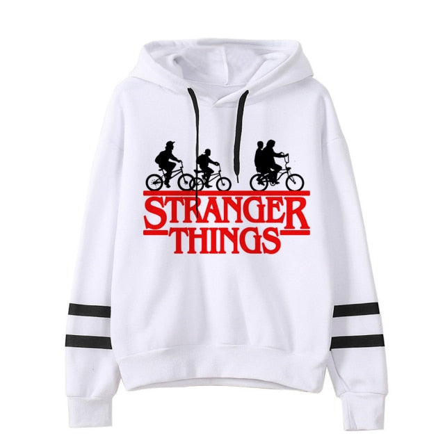 Biela mikina s potlačou Stranger Things