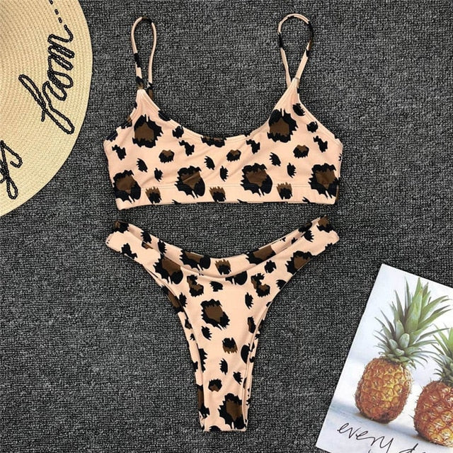 Dámske bikiny s leopardím vzorom