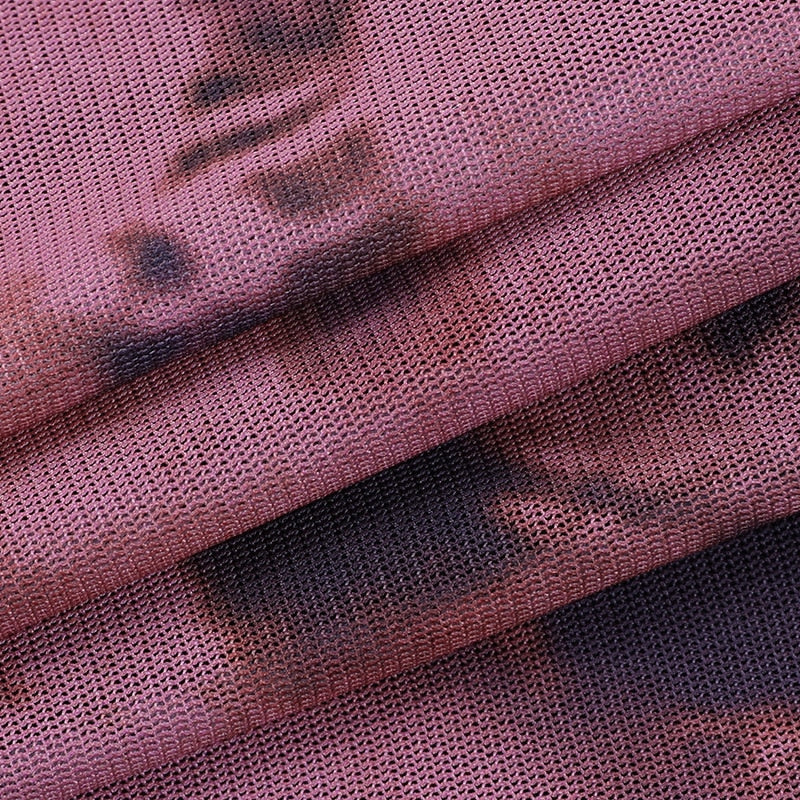 Dámska mini sukňa s batikovaným vzorom