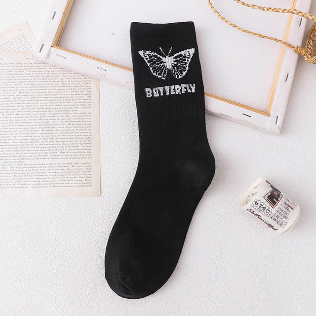 Dámske ponožky s motýlom