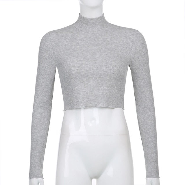 Dámske crop top tričko s dlhým rukávom