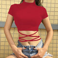 Dámske crop top tričko s dlhým rukávom