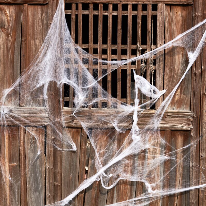 Umelá pavučina s pavúkmi na Halloween