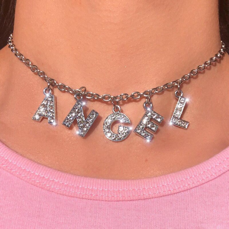 Dámsky náhrdelník s nápisom Angel